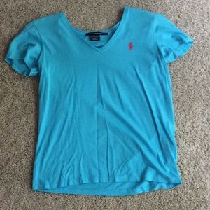 Light Blue Polo Ralph Lauren V-neck T-shirt